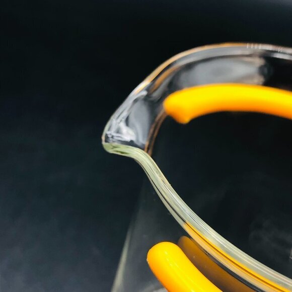 80s Bodum Yellow Handle Creamer SINGLE Vintage Denmark Clear Glass Beaker - Picture 3 of 10